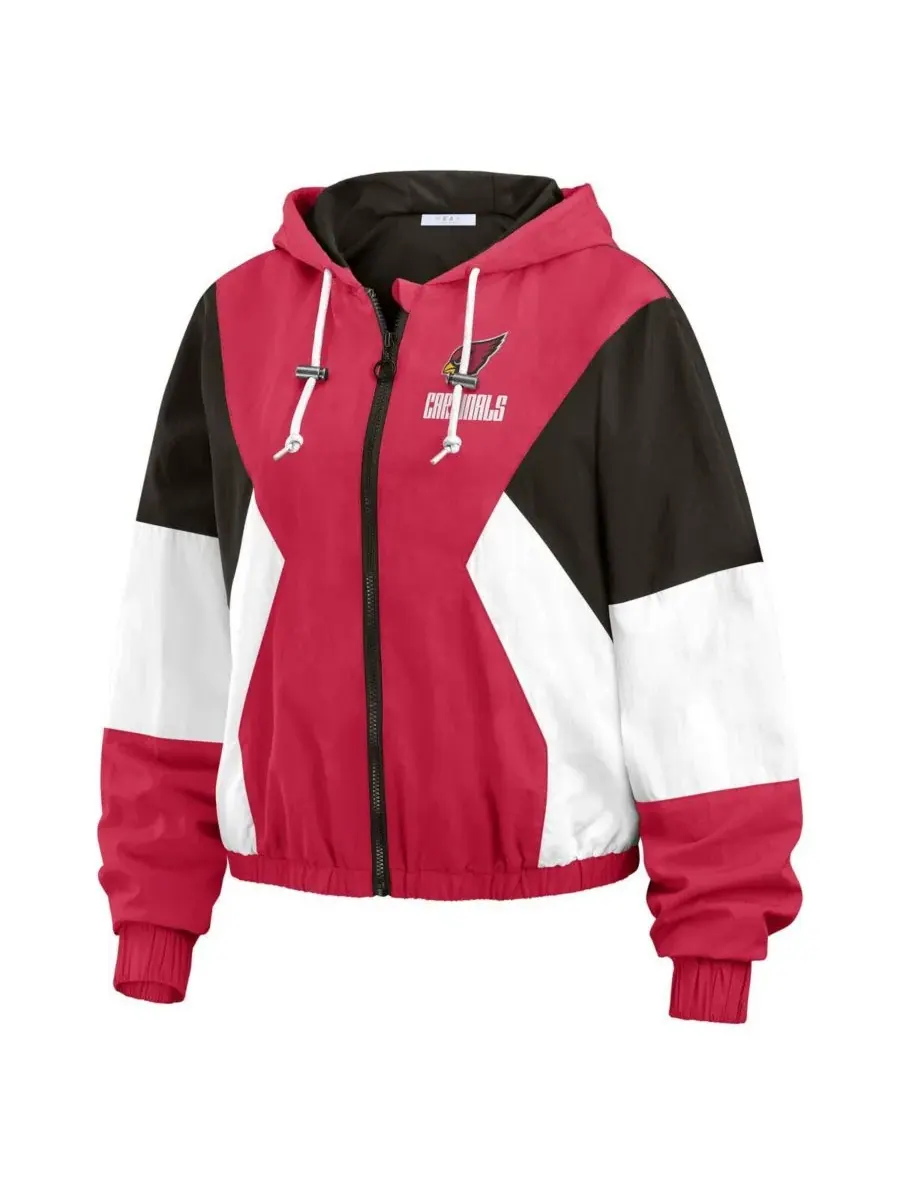 Женская ветровка на молнии с цветными блоками в стиле «Кардиналс» (Arizona Cardinals) WEAR by Erin — изображение 3 из 5