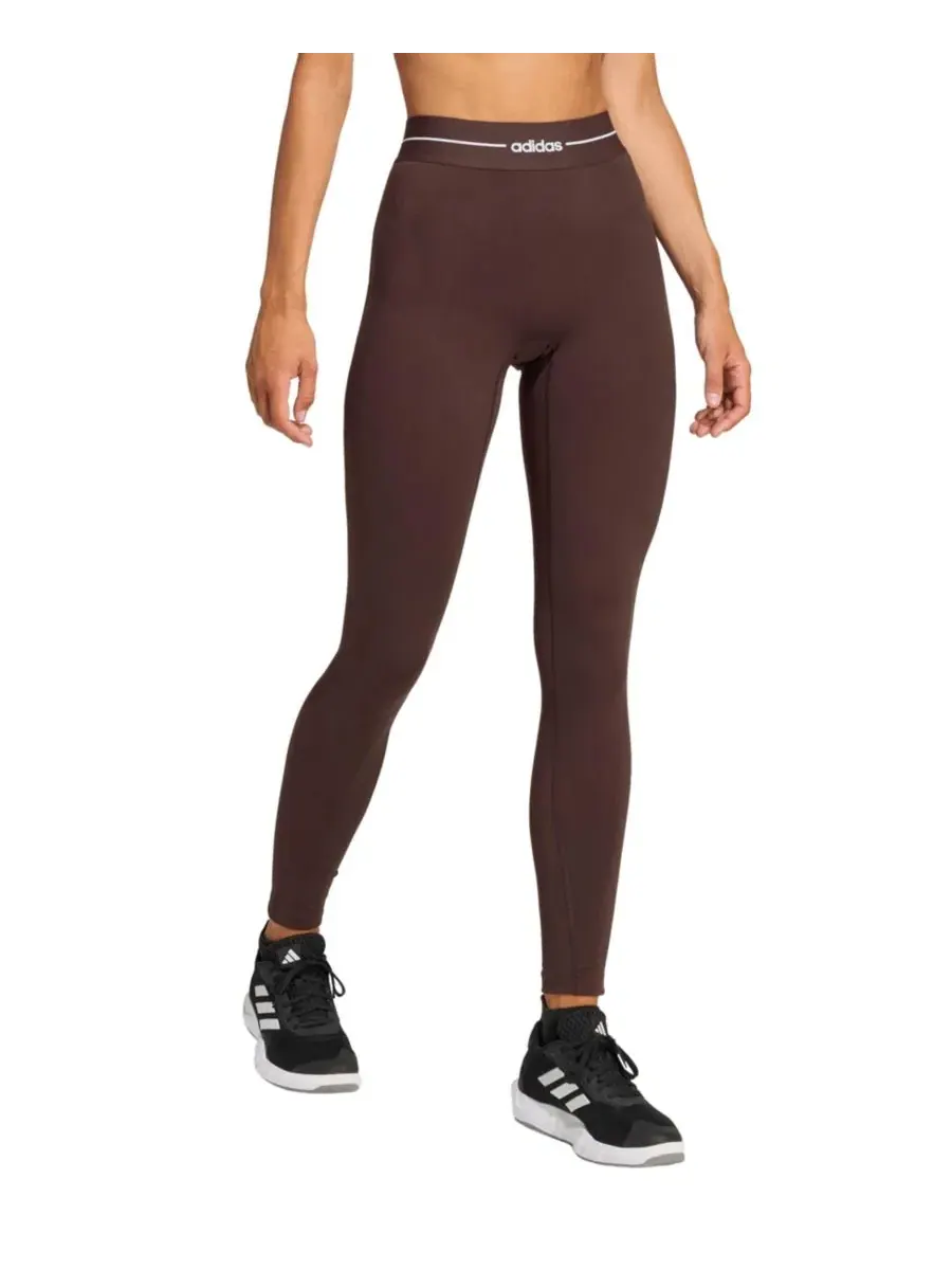 Женские обтягивающие тренировочные брюки Hyperglam полной длины adidas, Aurora Coffee