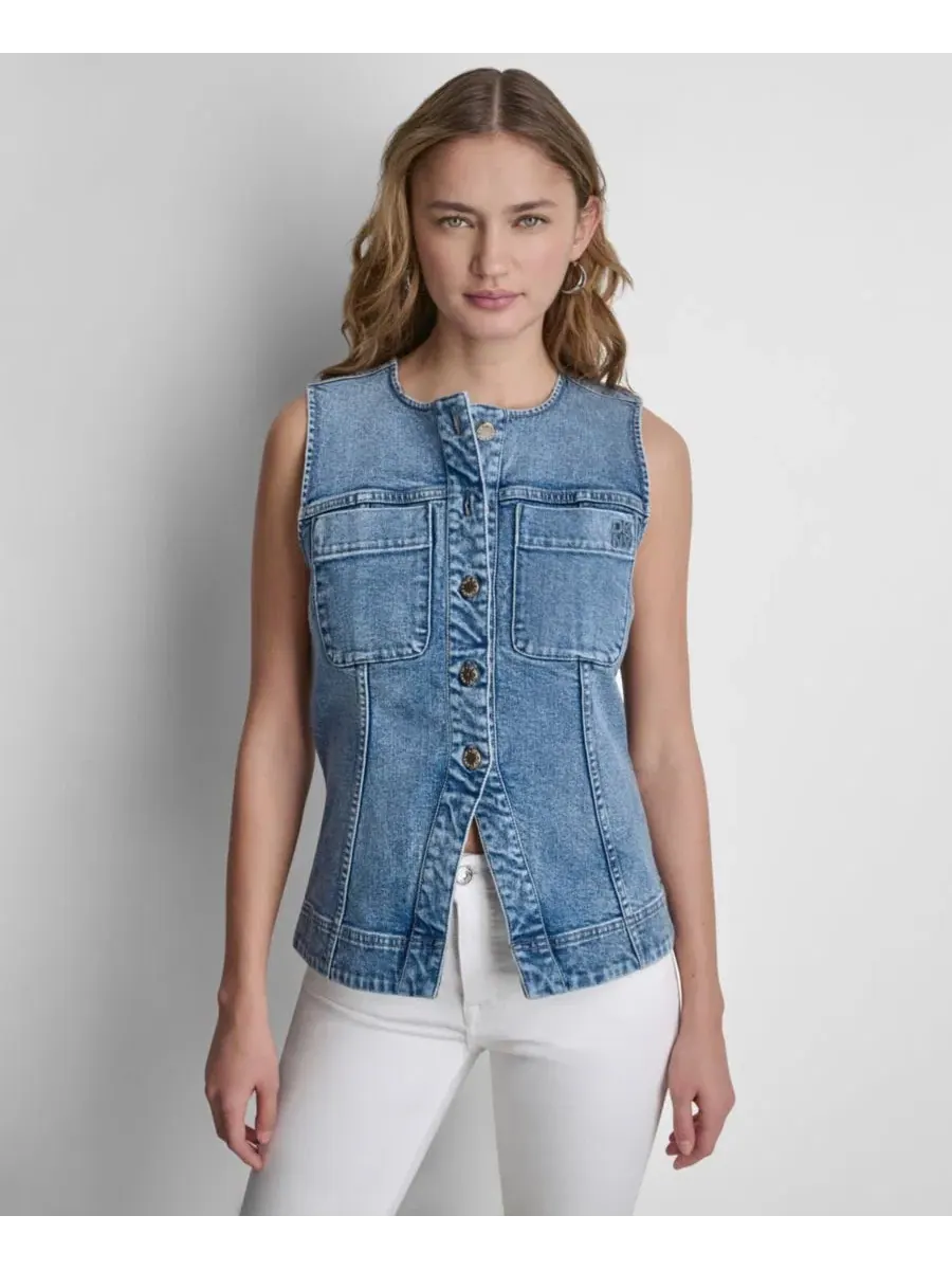 Женский жилет без рукавов на пуговицах спереди DKNY Jeans, Cedar Hill