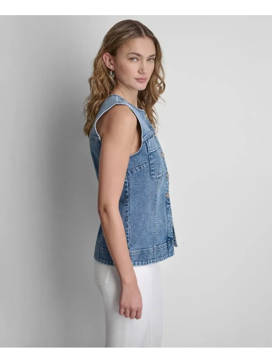 Женский жилет без рукавов на пуговицах спереди DKNY Jeans, Cedar Hill — изображение 3 из 9