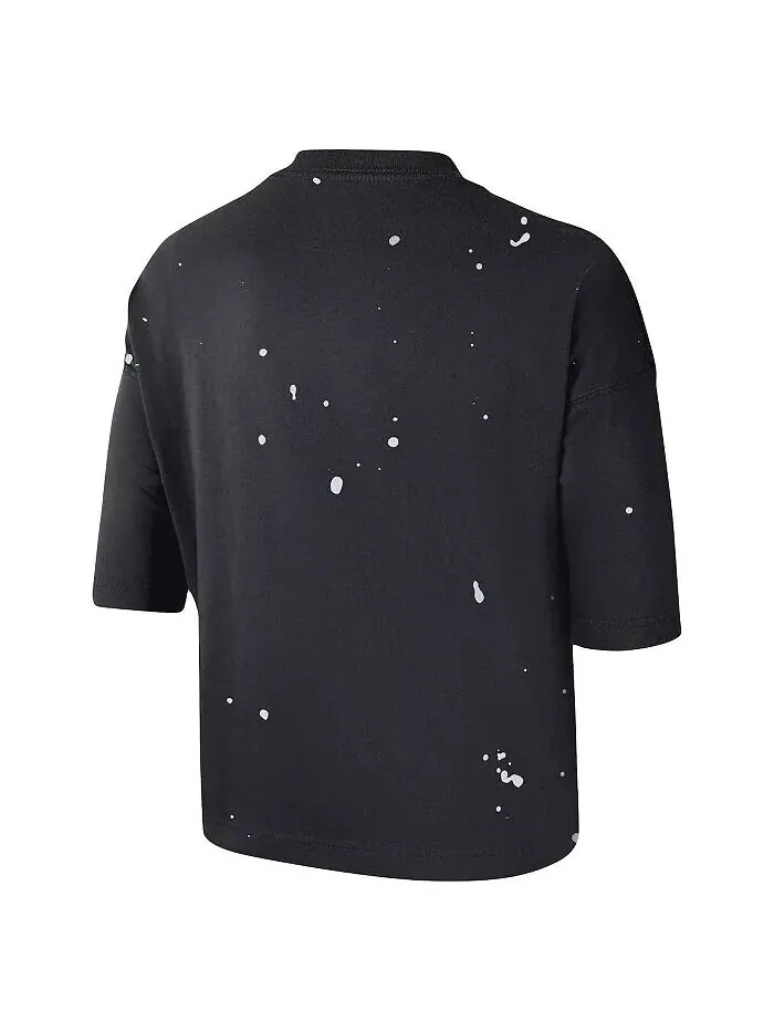 Черная женская укороченная футболка Brooklyn Nets Courtside Splatter Nike — изображение 5 из 5