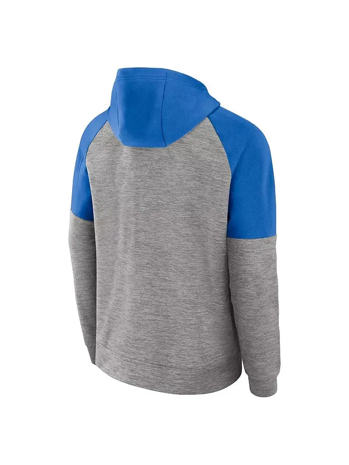 Мужская серая толстовка с эффектом хизера UCLA Bruins Fitness Raglan Performance на молнии Jordan — изображение 2 из 3