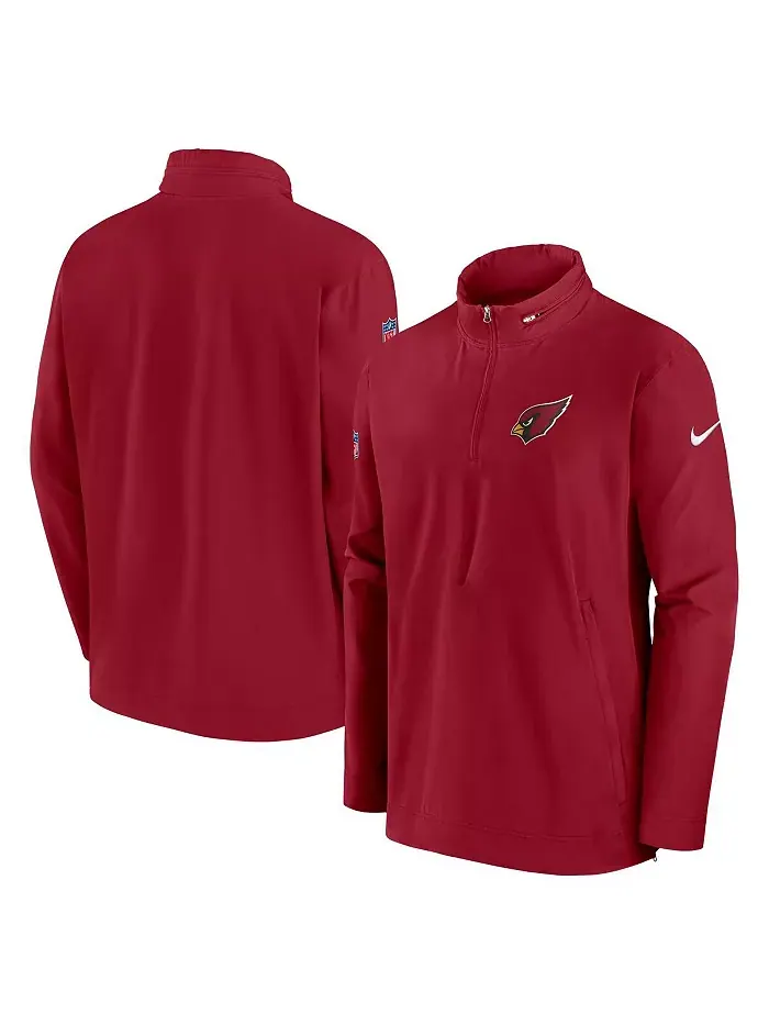 Мужская полузастегивающаяся куртка тренера Arizona Cardinals Cardinal с боковой молнией Nike