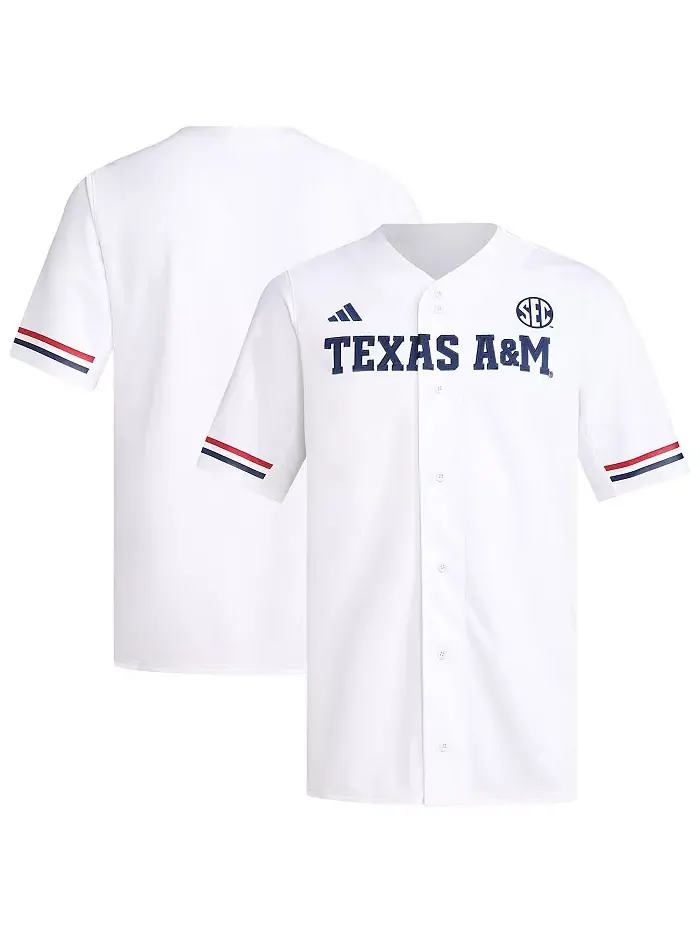 Мужская белая бейсбольная реплика-джерси Texas A&M Aggies adidas