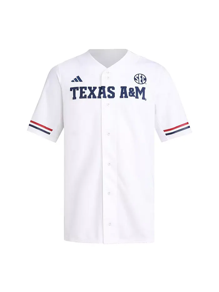Мужская белая бейсбольная реплика-джерси Texas A&M Aggies adidas — изображение 2 из 3