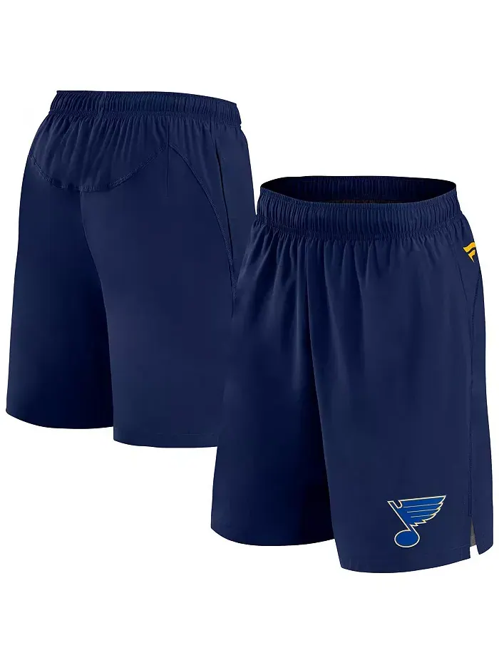 Мужские шорты St. Louis Blues Authentic Pro Tech в синем цвете Fanatics