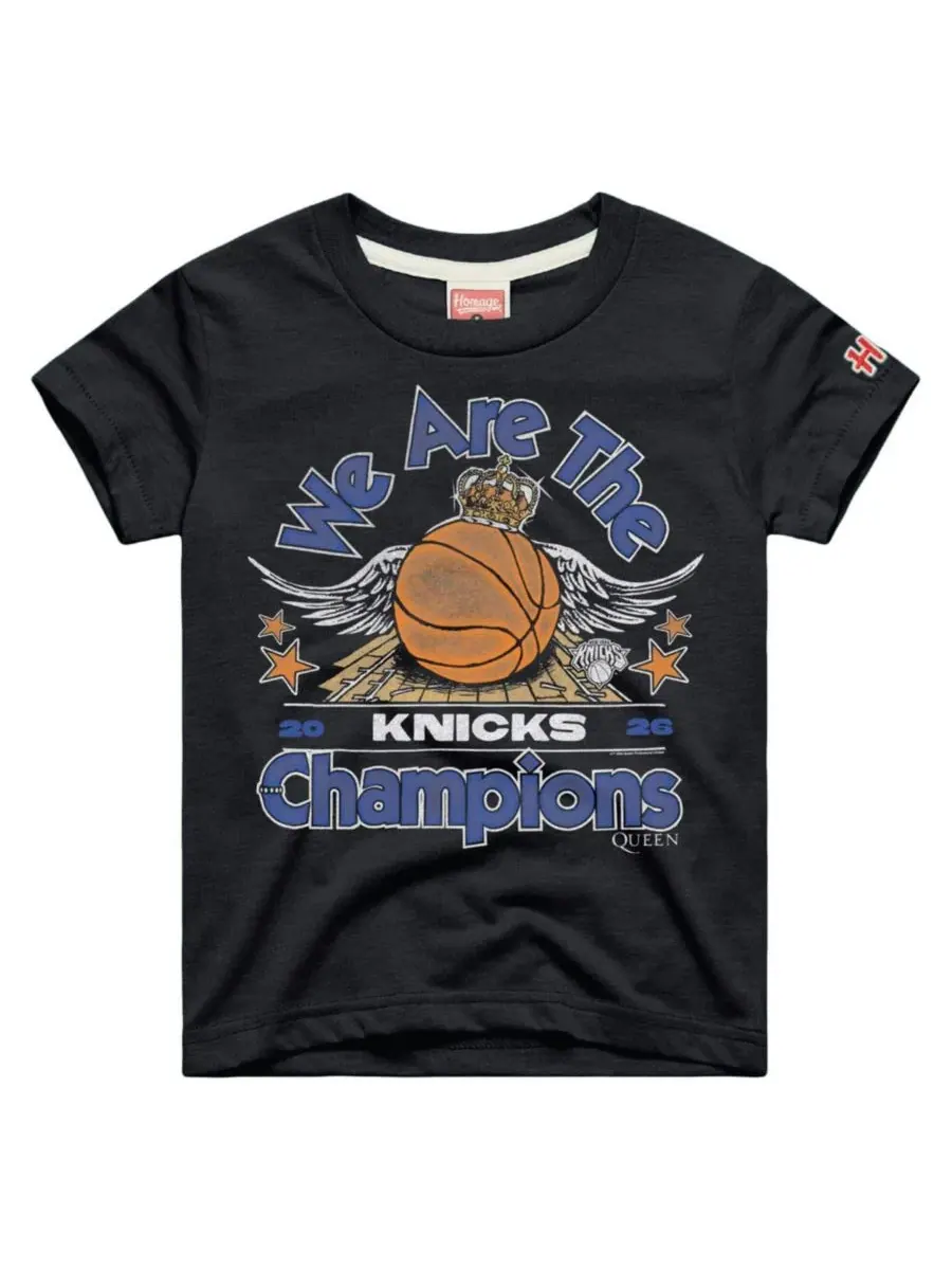 Футболка с принтом New York Knicks x Queen 2026 NBA Finals Champions Tri-Blend Homage