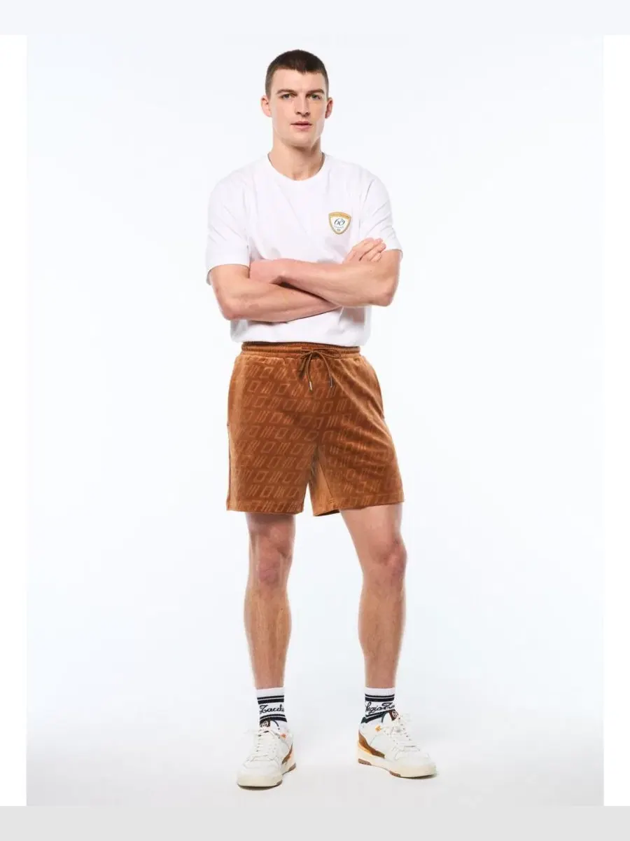 Шорты из велюра с тиснением Bandiera Sergio Tacchini, Sugar Almond