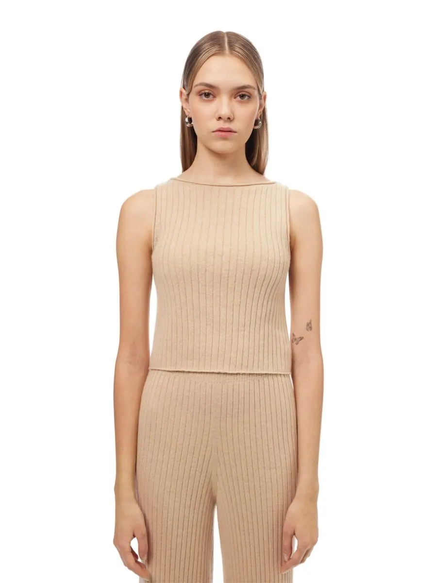 Женский кашемировый укороченный топ Gobi Cashmere, Neutral-navajo