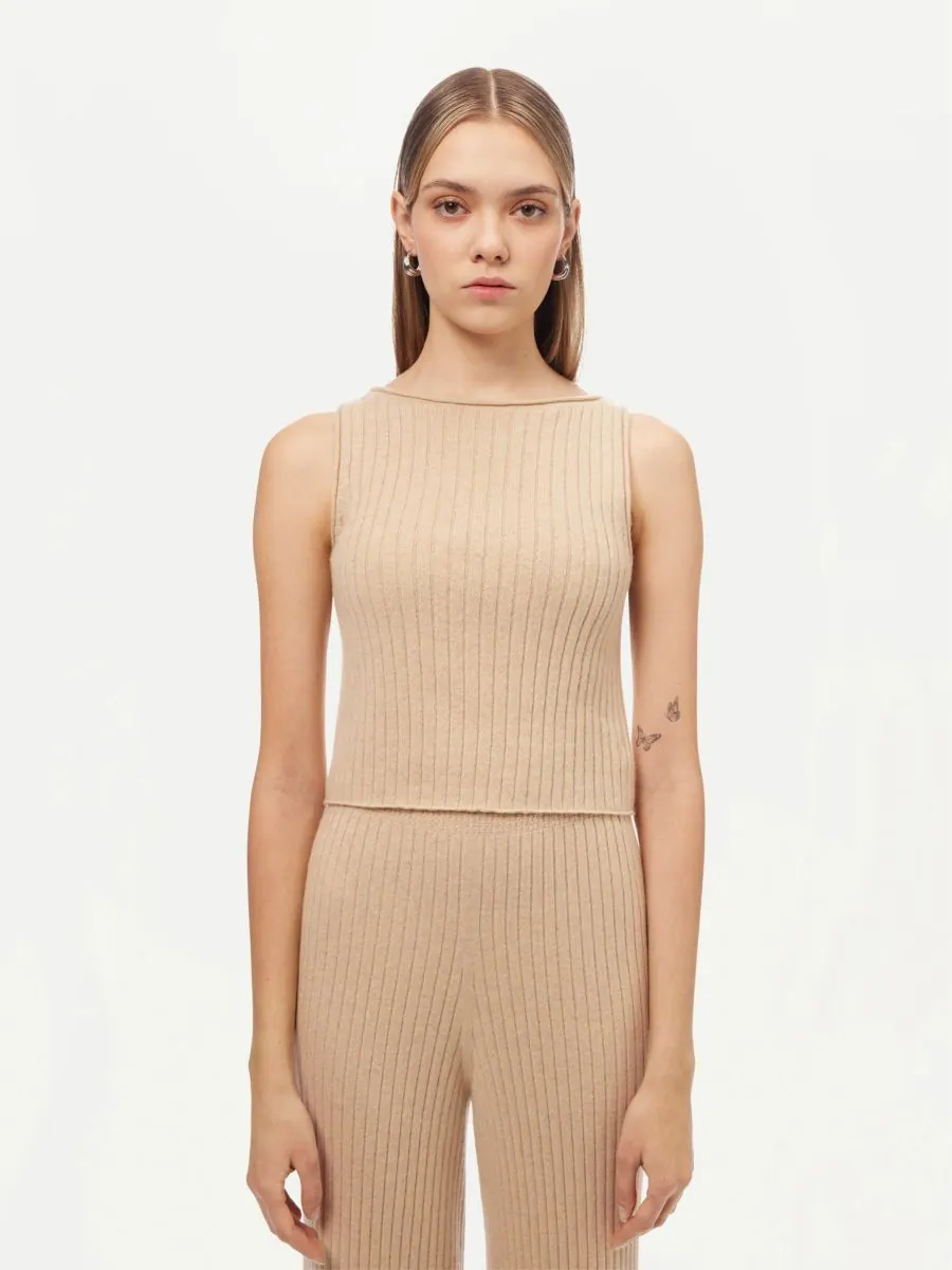 Женский кашемировый укороченный топ Gobi Cashmere, Neutral-navajo — изображение 2 из 8