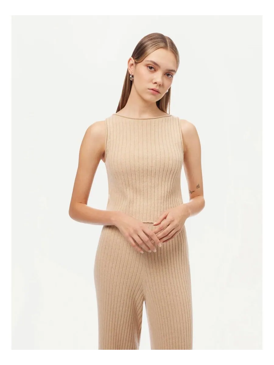 Женский кашемировый укороченный топ Gobi Cashmere, Neutral-navajo — изображение 8 из 8