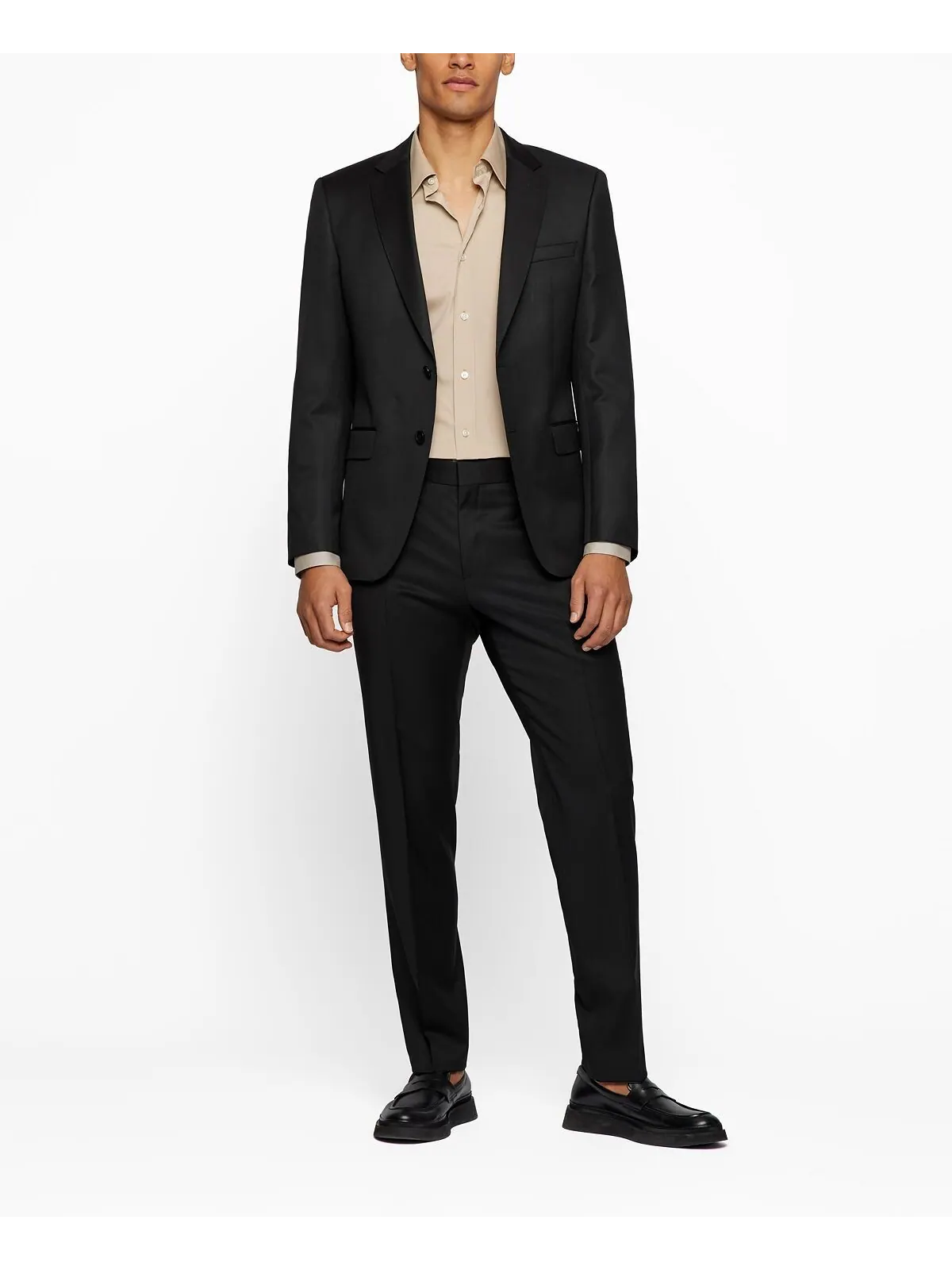 Мужской однобортный пиджак BOSS Hugo Boss — изображение 2 из 4, черный