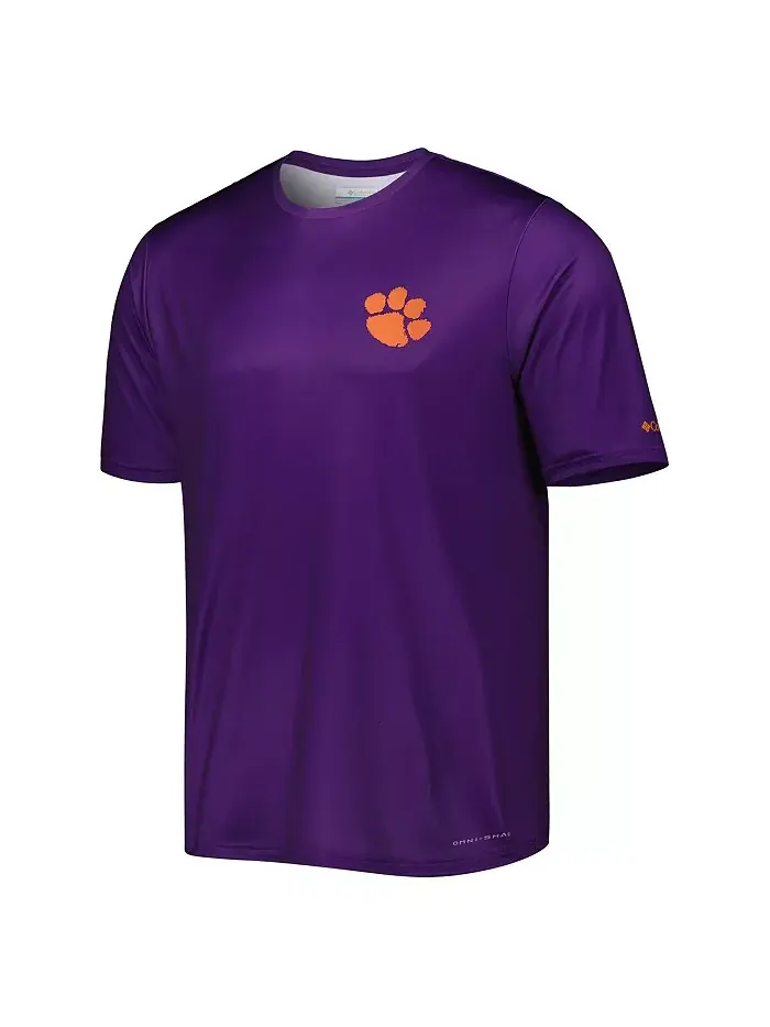 Мужская фиолетовая футболка Clemson Tigers Terminal Tackle State Omni-Shade Columbia — изображение 2 из 3