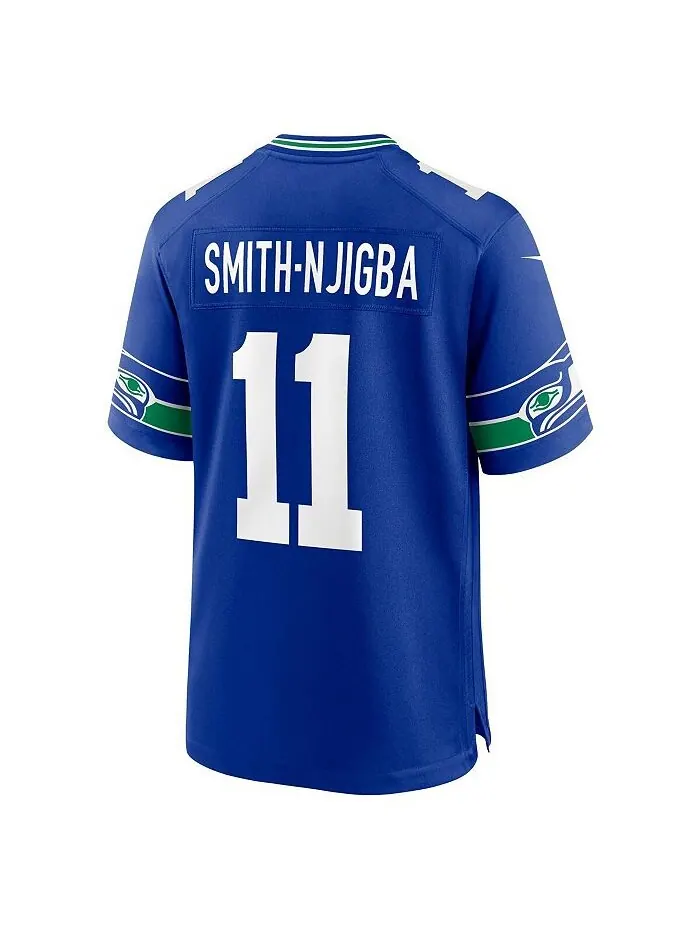 Мужское игровое джерси Jaxon Smith-Njigba Royal Seattle Seahawks Throwback Player Nike — изображение 3 из 3, королевский
