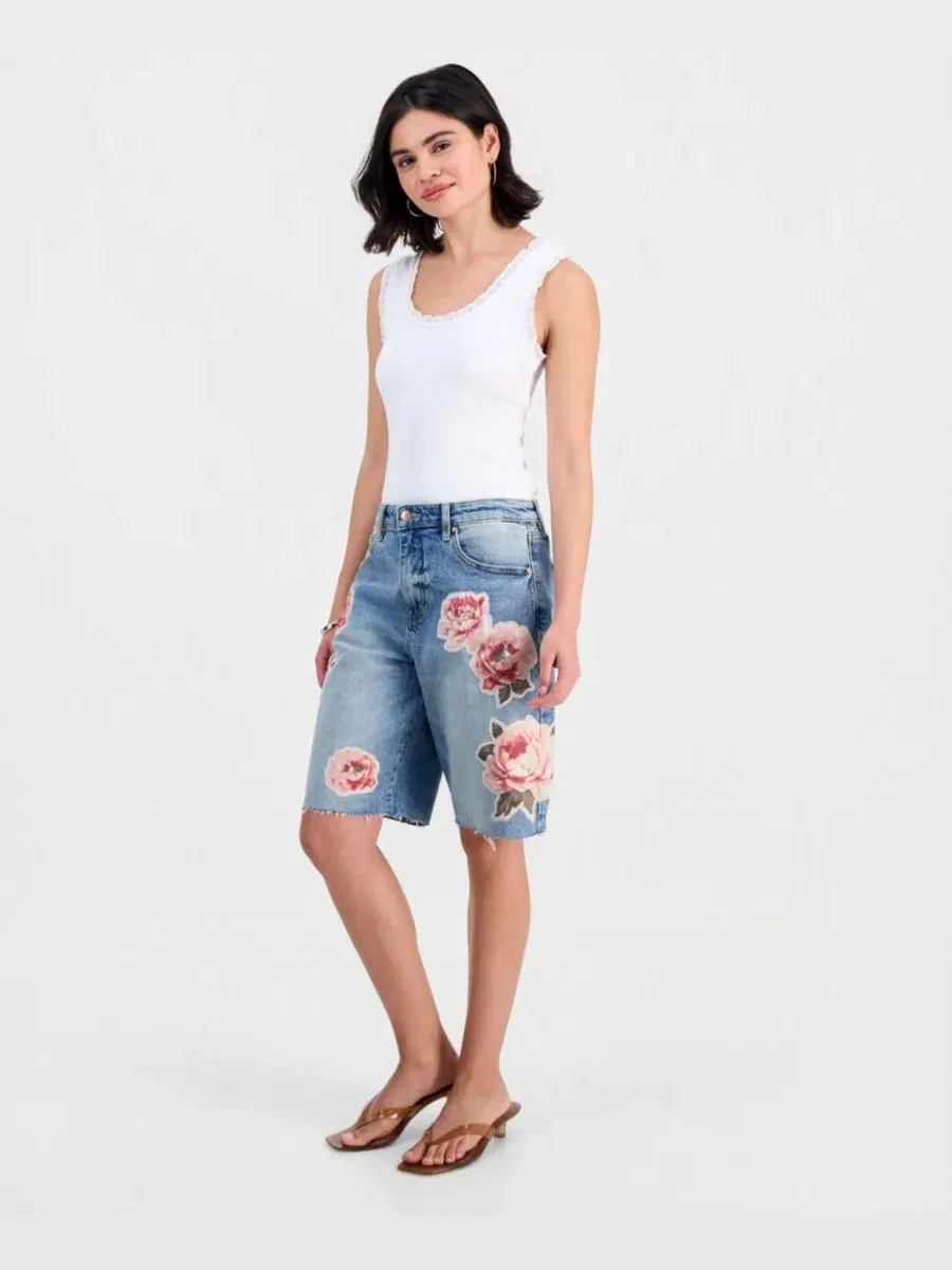 Женские джинсовые шорты с цветочным лоскутным узором And Now This, Floral Patch