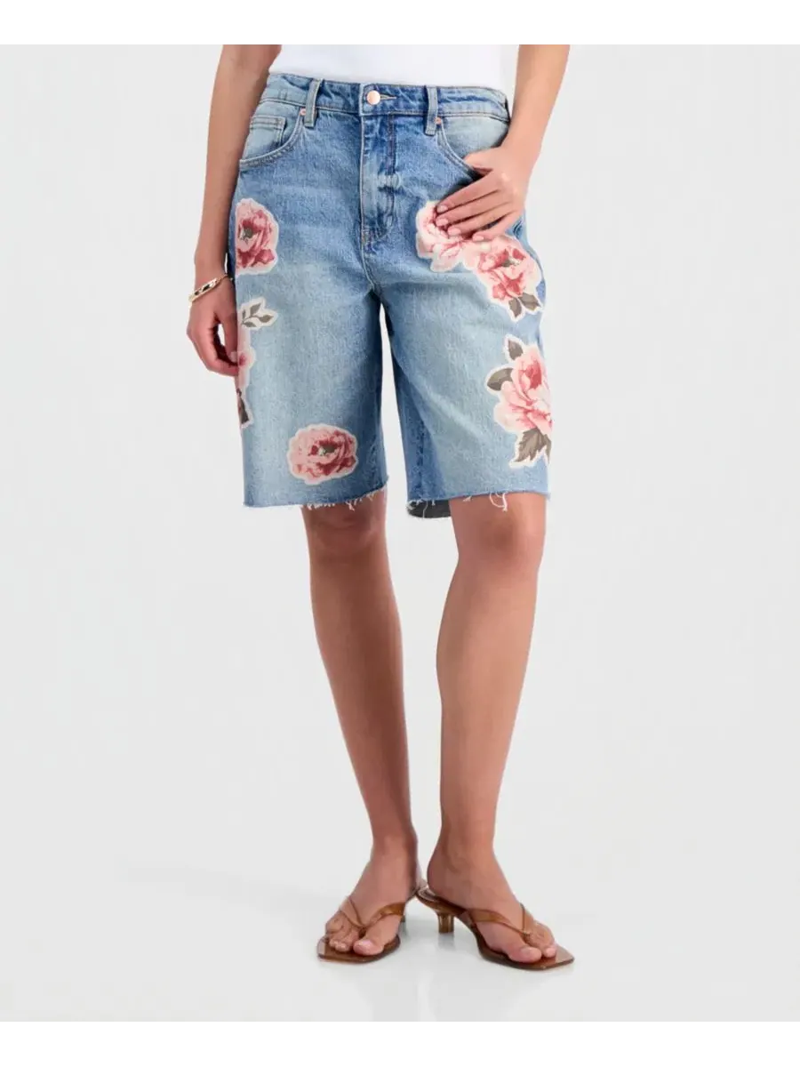 Женские джинсовые шорты с цветочным лоскутным узором And Now This, Floral Patch — изображение 3 из 4
