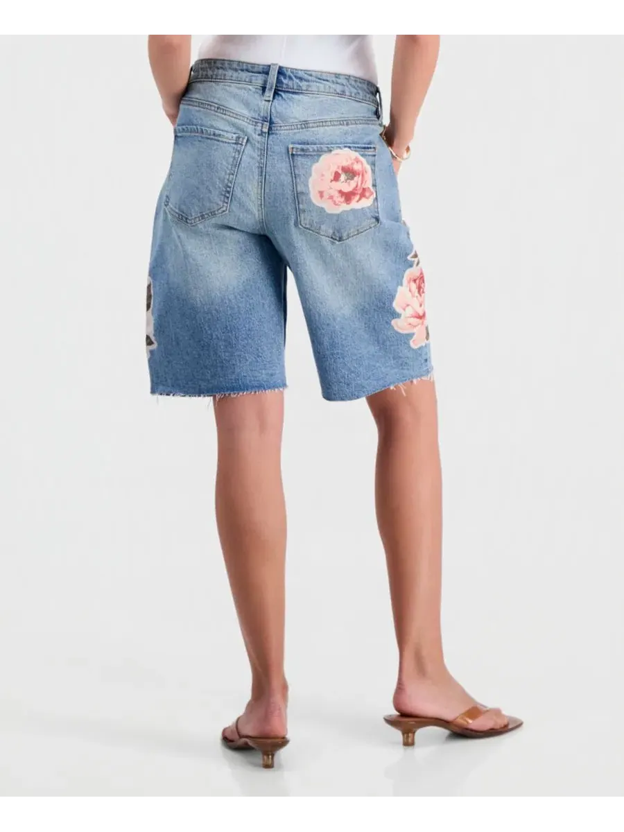 Женские джинсовые шорты с цветочным лоскутным узором And Now This, Floral Patch — изображение 4 из 4