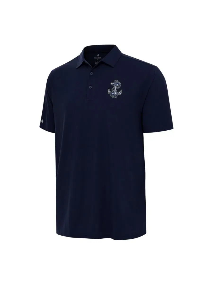 Поло с эмблемой Navy Midshipmen Antigua — изображение 2 из 3, темно-синий