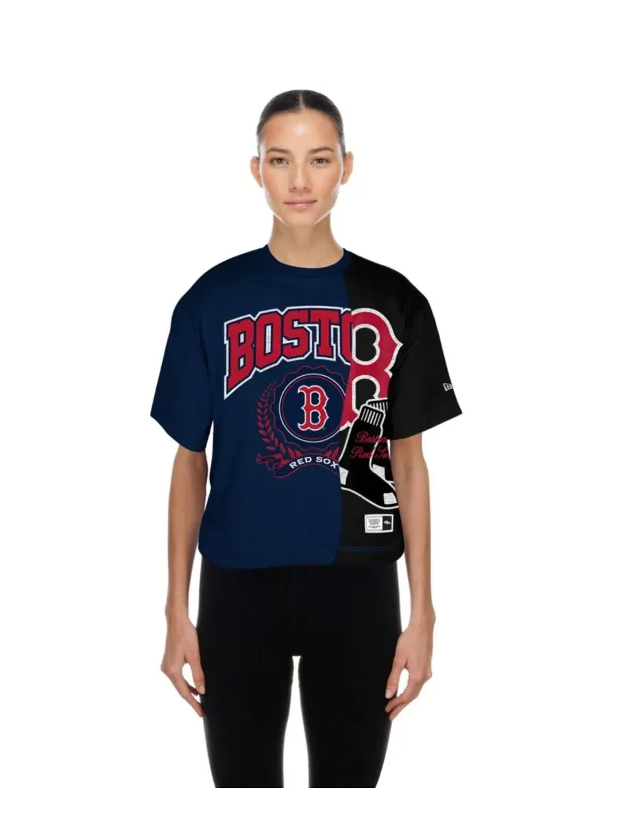 Футболка-кроп с принтом Boston Red Sox New Era — изображение 3 из 5, темно-синий