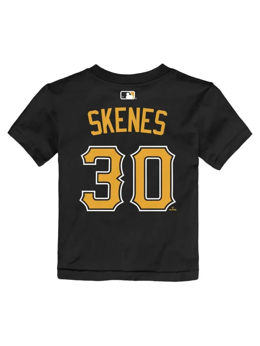 Детская футболка с принтом Paul Skenes Pittsburgh Pirates Nike — изображение 3 из 3, черный
