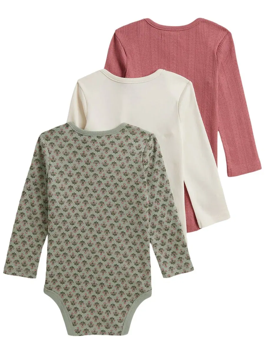 Комплект боди с длинным рукавом, 3 шт., Rosemund Garden Polo Ralph Lauren — изображение 2 из 3