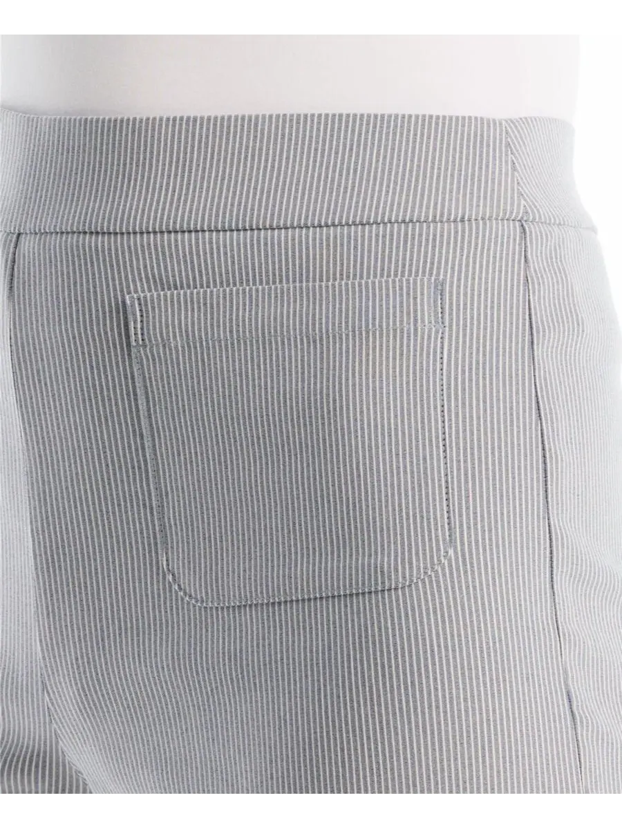 Брюки женские с широкой штаниной, в полоску, с карманами, Petite Striped Patch Pocket Wide-Leg — изображение 4 из 5