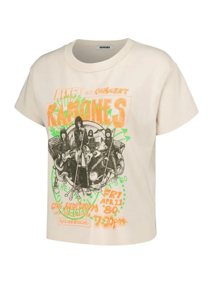 Daydreamer Женская белая футболка The Ramones Civic Auditorium Reverse Girlfriend — изображение 3 из 3, белый