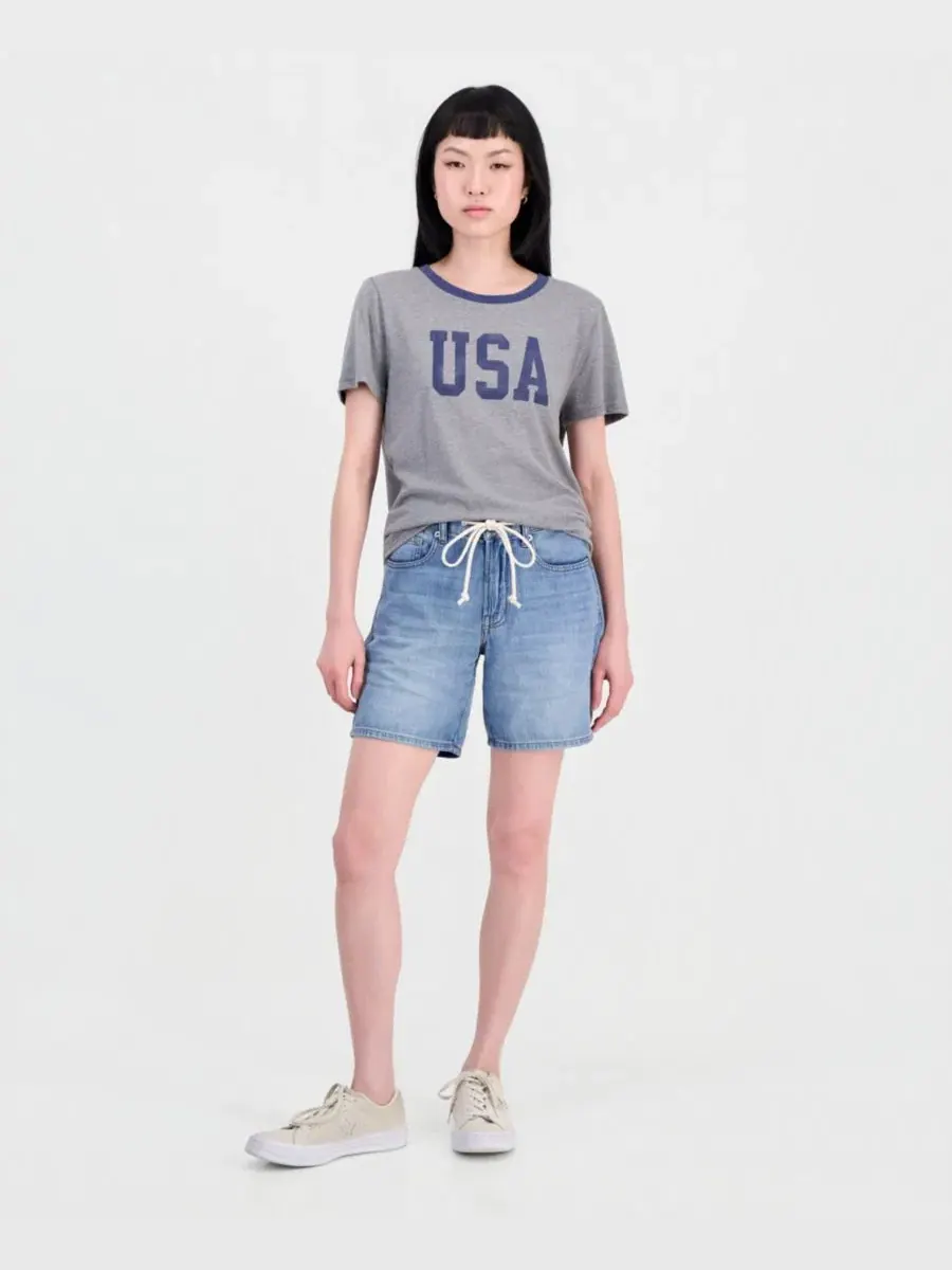 Джинсовые шорты с завязкой на талии Lucky Brand, Tie Breaker Wash