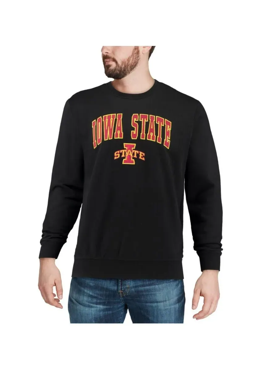 Мужская толстовка с круглым вырезом и логотипом команды Iowa State Cyclones Colosseum — изображение 4 из 7, черный