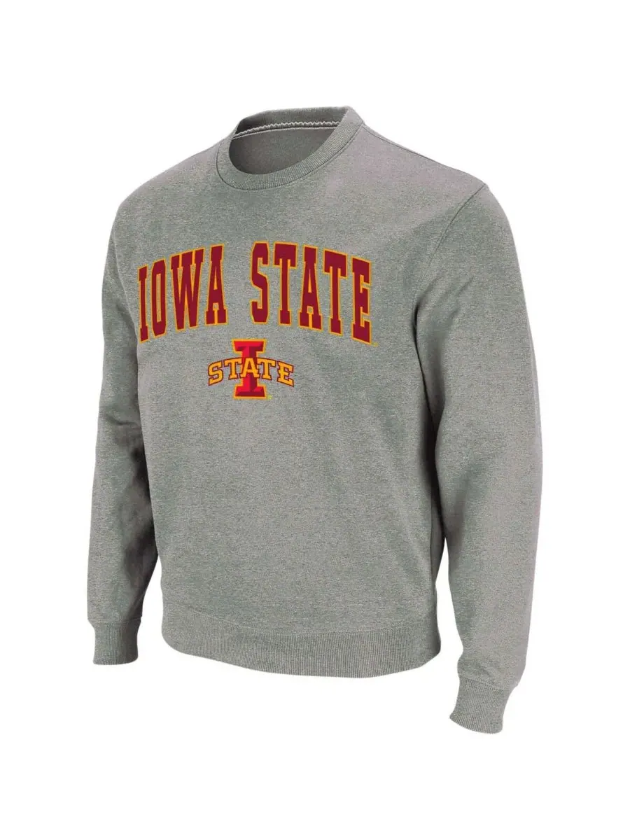 Мужская толстовка с круглым вырезом и логотипом команды Iowa State Cyclones Colosseum — изображение 2 из 7, серый