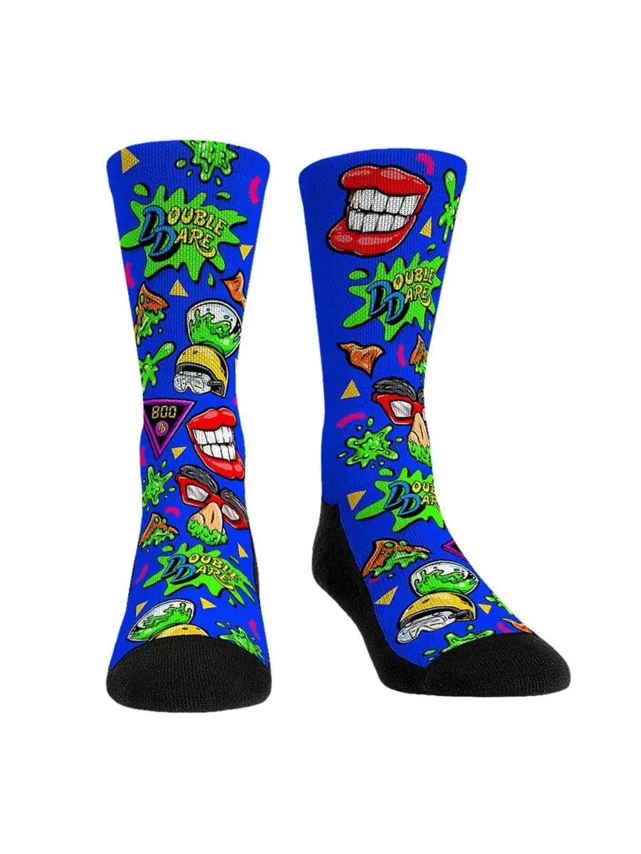 Rock Em Socks Мужские и женские носки Double Dare All-Over Icons Crew Socks — мульти