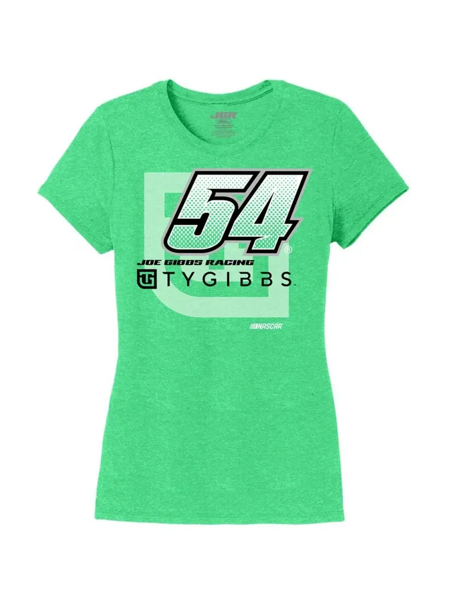 Joe Gibbs Racing Team Collection Женская футболка с круглым вырезом и номером Ty Gibbs цвета «хизер — изображение 3 из 3