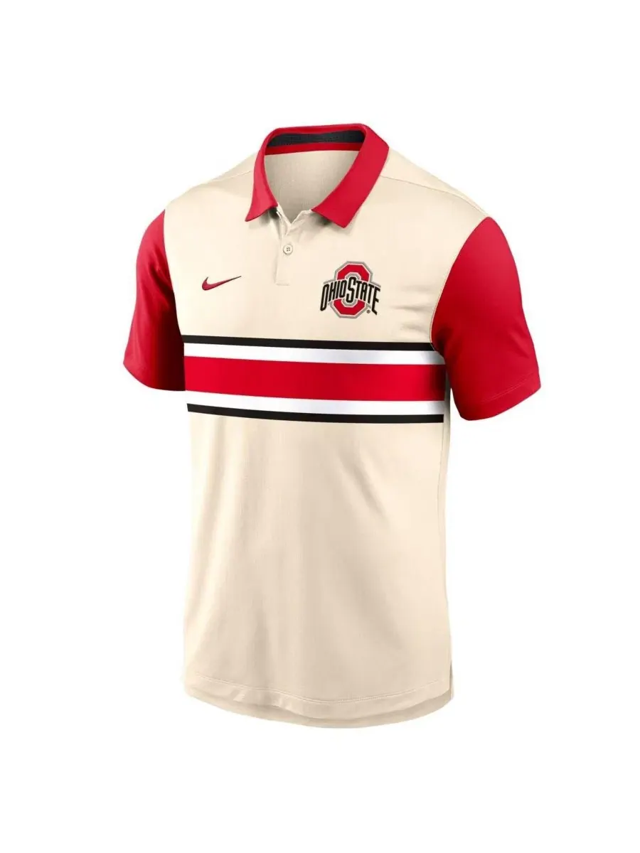 Поло Dri-FIT с вышивкой логотипа Ohio State Buckeyes Nike, Natural Scarlet — изображение 2 из 5, красный