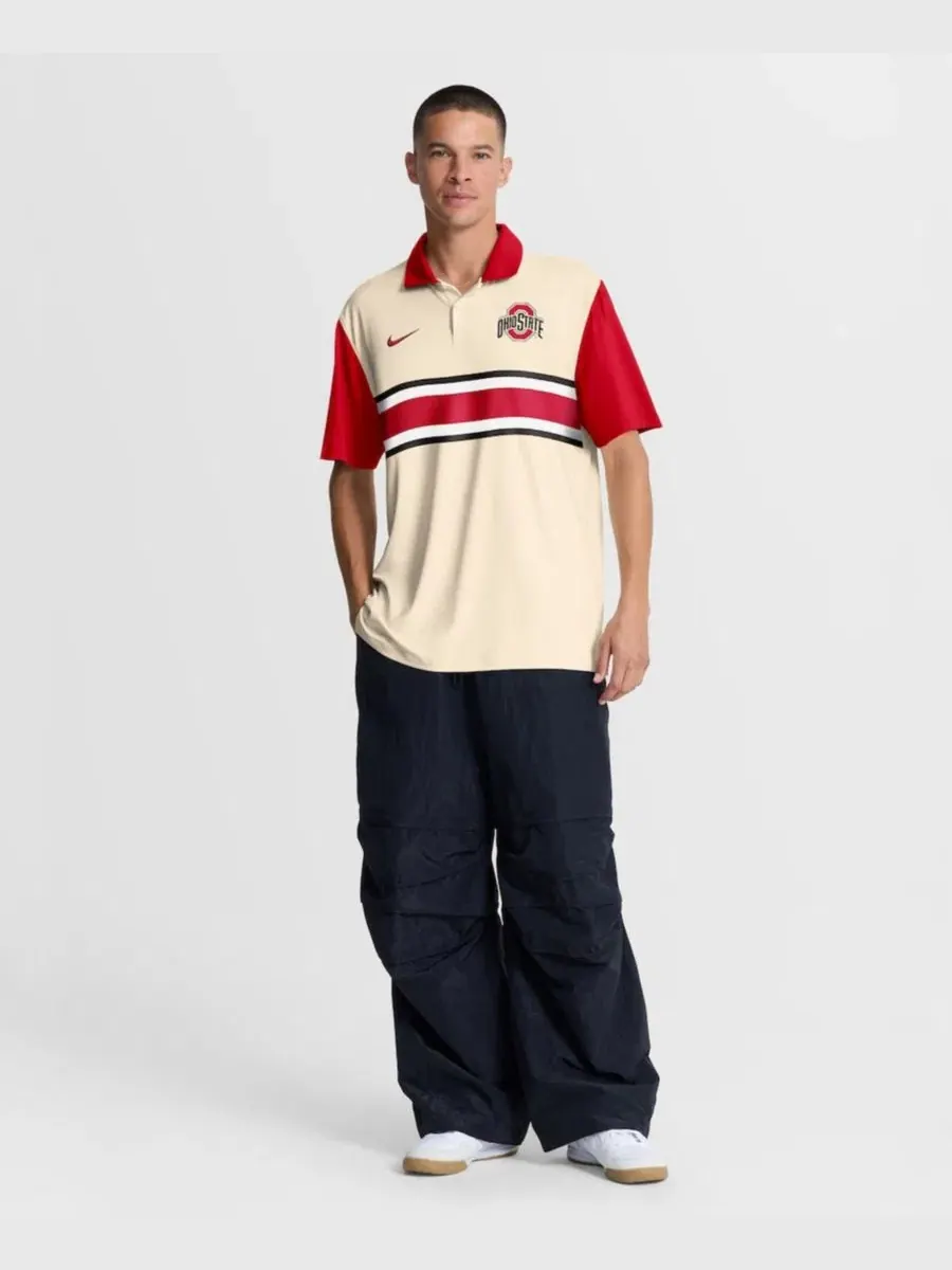 Поло Dri-FIT с вышивкой логотипа Ohio State Buckeyes Nike, Natural Scarlet — изображение 5 из 5, красный
