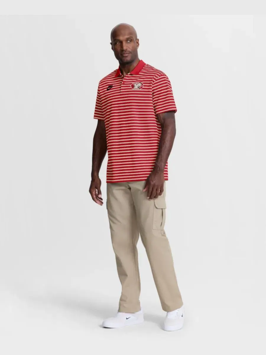 Поло с длинным рукавом Cooperstown Collection Dri-FIT Victory Striped Nike — изображение 5 из 5, красный кремовый