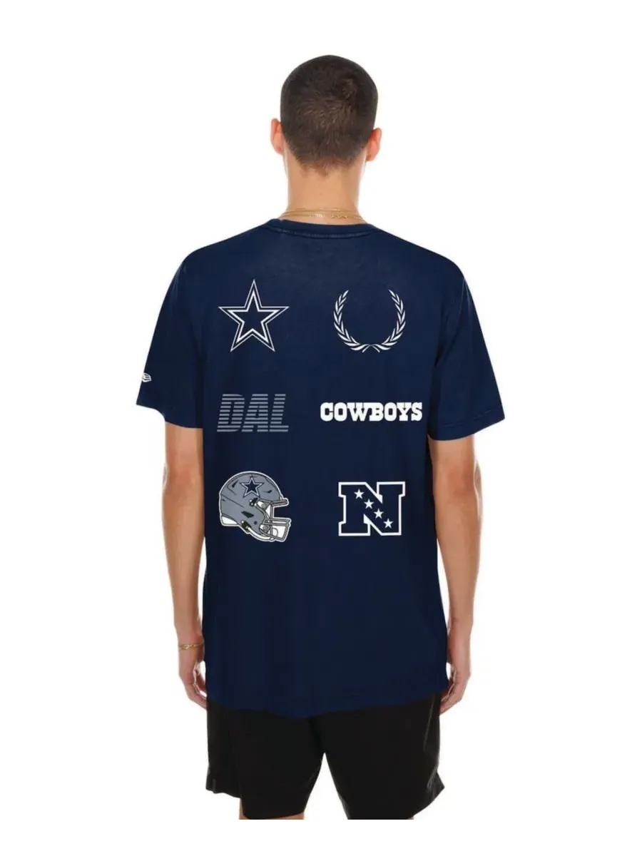 Футболка с логотипом команды Dallas Cowboys New Era — изображение 4 из 4, темно-синий