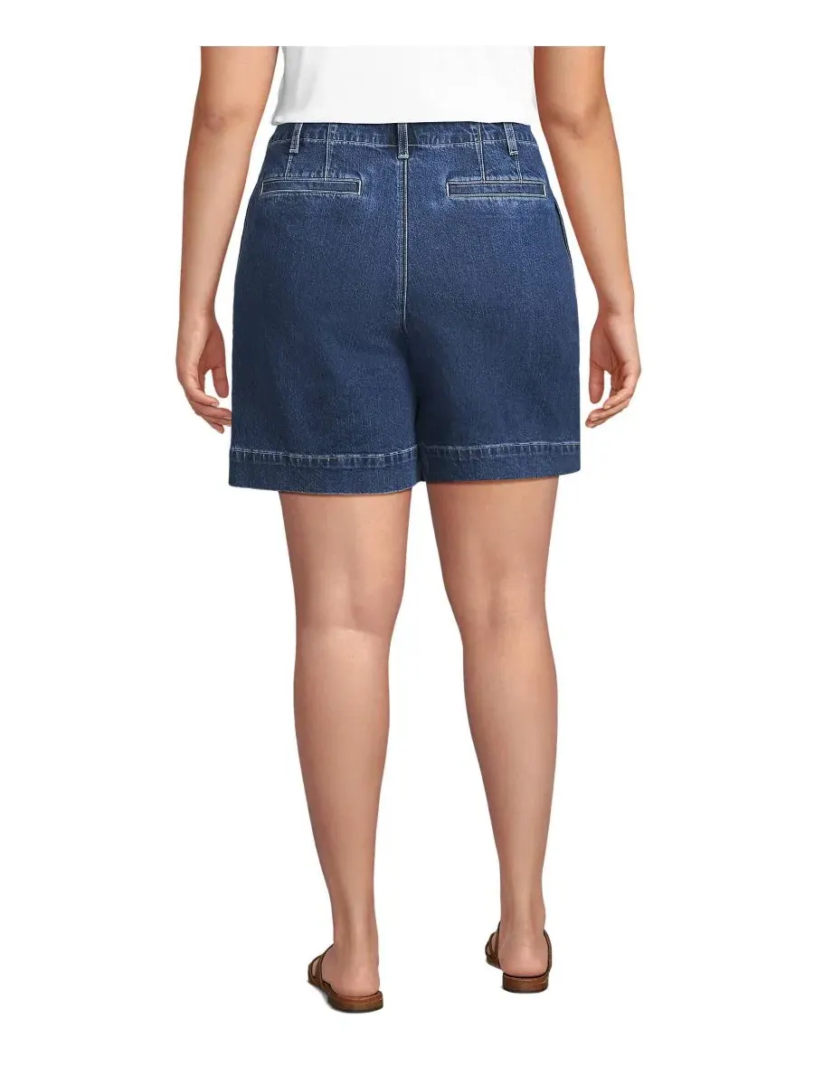 Шорты-брюки с защипами 7" из денима Lands' End, Crawford Wash — изображение 2 из 4