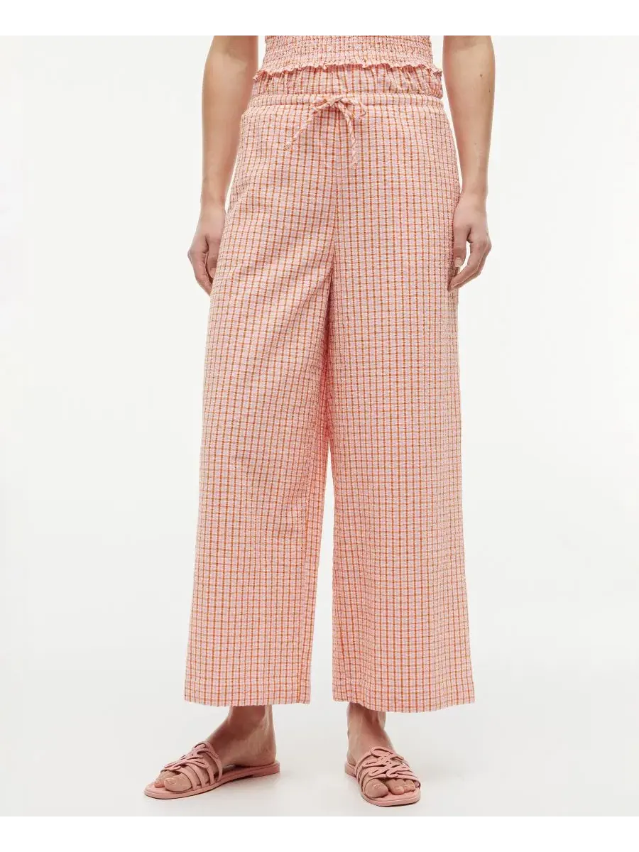 Комплект из топа и брюк из сисака с прямыми штанинами Tommy Hilfiger, Gingham Biscuit