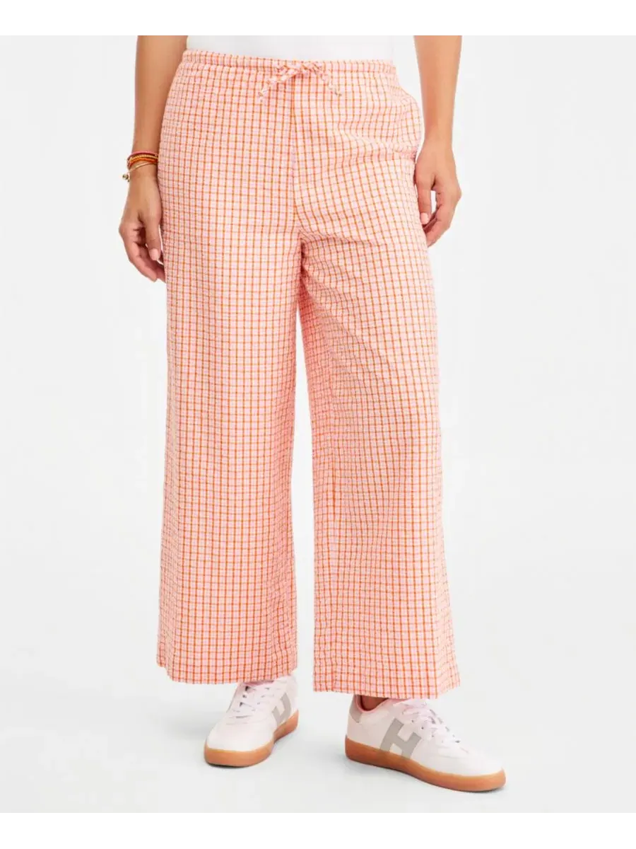 Комплект из топа и брюк из сисака с прямыми штанинами Tommy Hilfiger, Gingham Biscuit — изображение 3 из 7