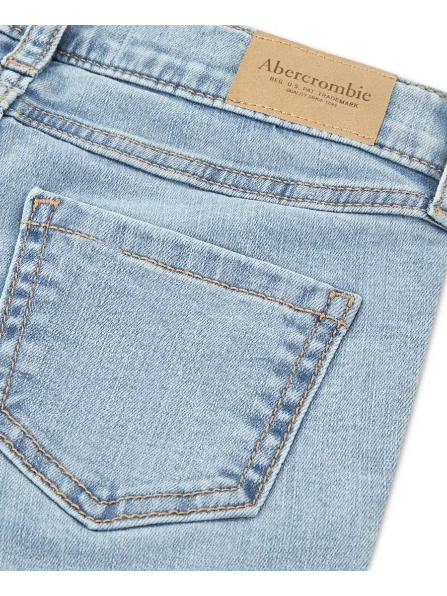 Джинсы-клеш с заниженной талией с люверсами Abercrombie Kids, Light Pasblue — изображение 4 из 4