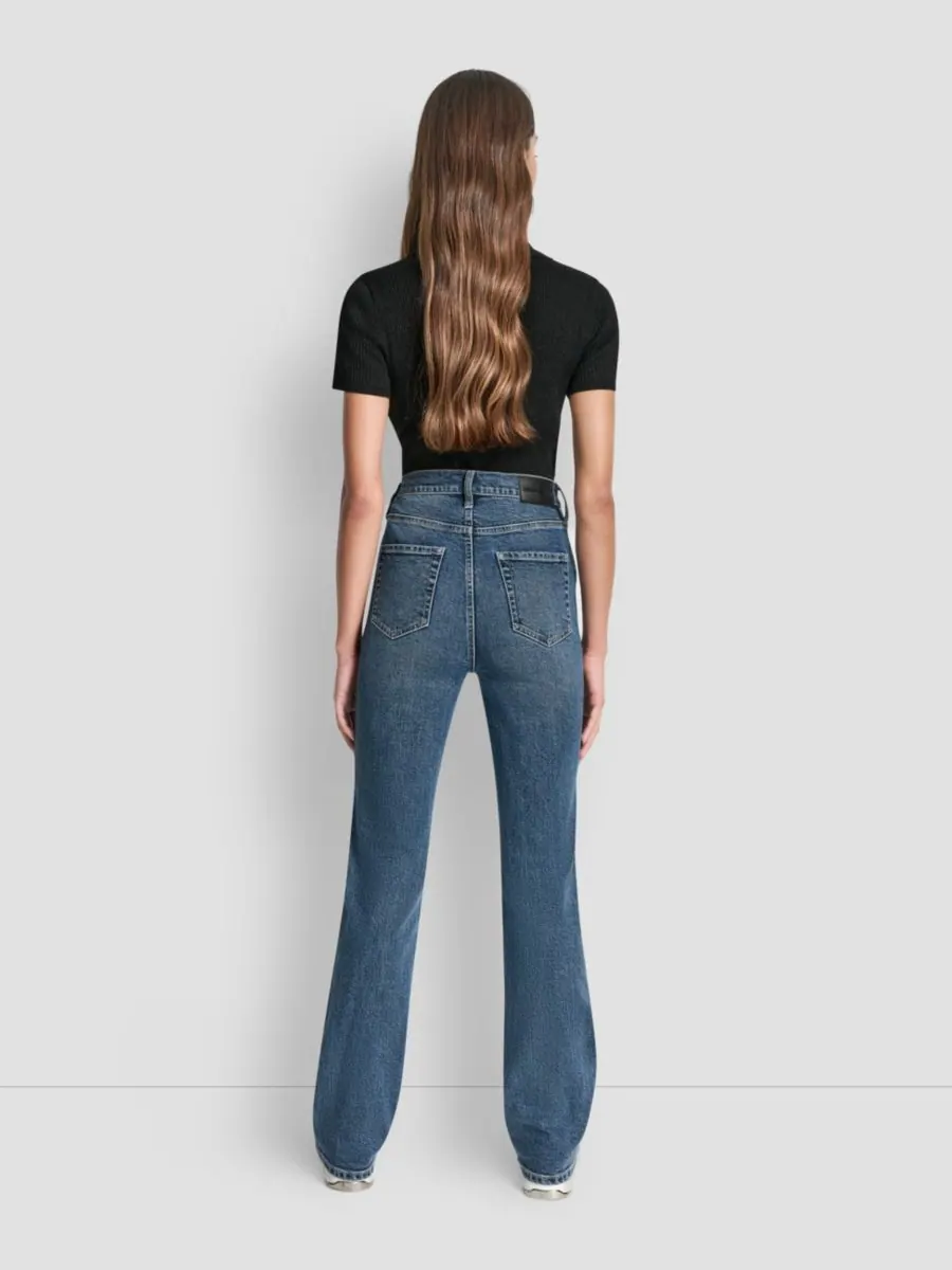 Женские джинсы-клеш с заклепками по бокам и высокой посадкой DKNY Jeans, Cobble Hill — изображение 6 из 7