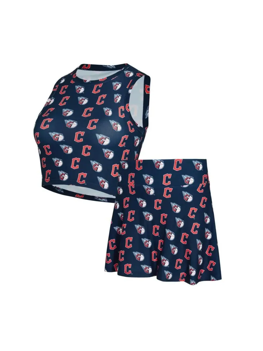 Concepts Sport Женский комплект из двух предметов: темно-синий трикотажный топ и юбка-шорты с