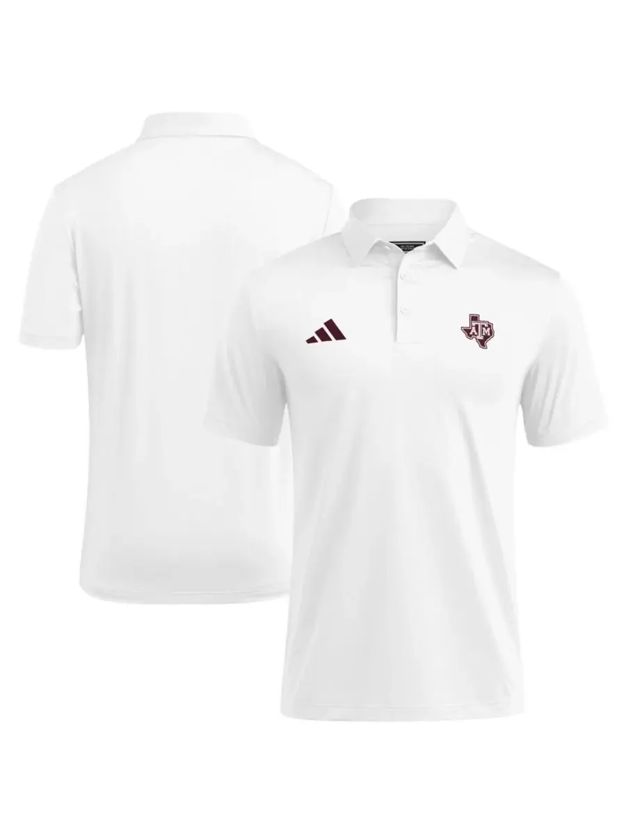 Adidas Мужская белая футболка-поло Texas A&M Aggies Ultimate 365