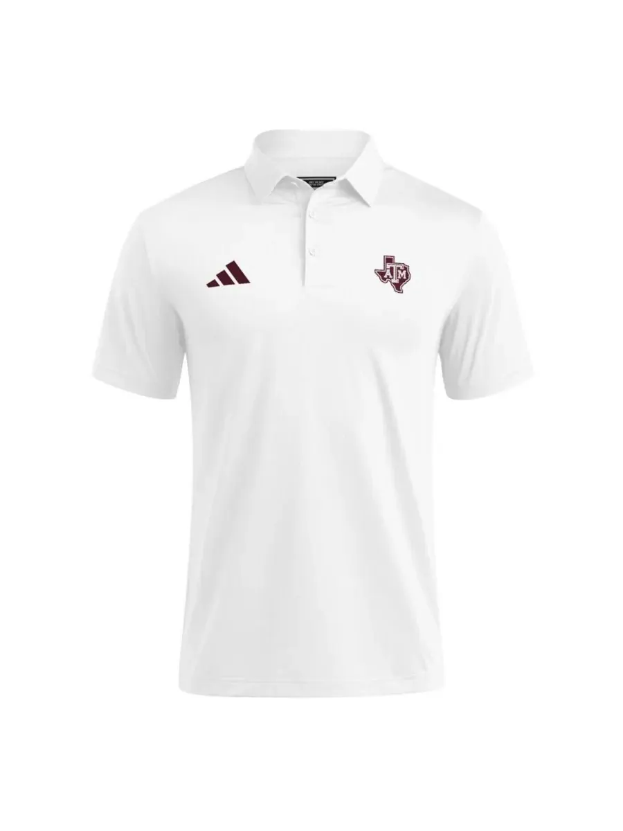 Adidas Мужская белая футболка-поло Texas A&M Aggies Ultimate 365 — изображение 2 из 3, белый