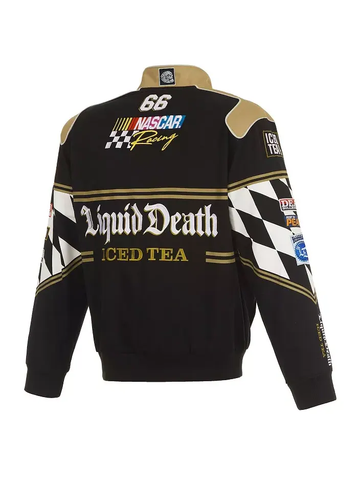 Мужская черная форменная куртка NASCAR Liquid Death из твила с застежкой на кнопки JH Design — изображение 3 из 5