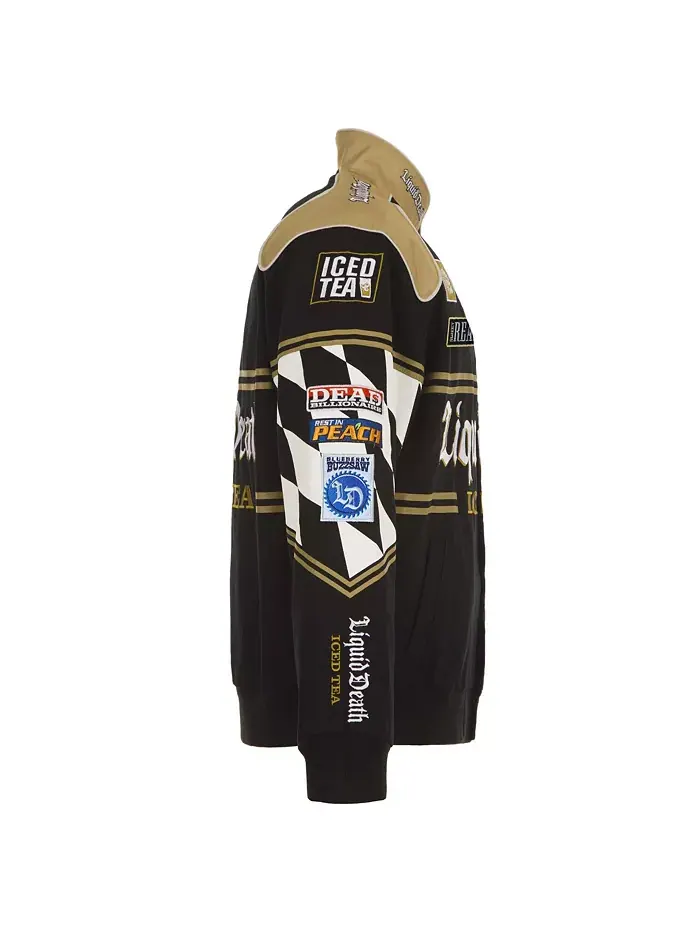 Мужская черная форменная куртка NASCAR Liquid Death из твила с застежкой на кнопки JH Design — изображение 5 из 5