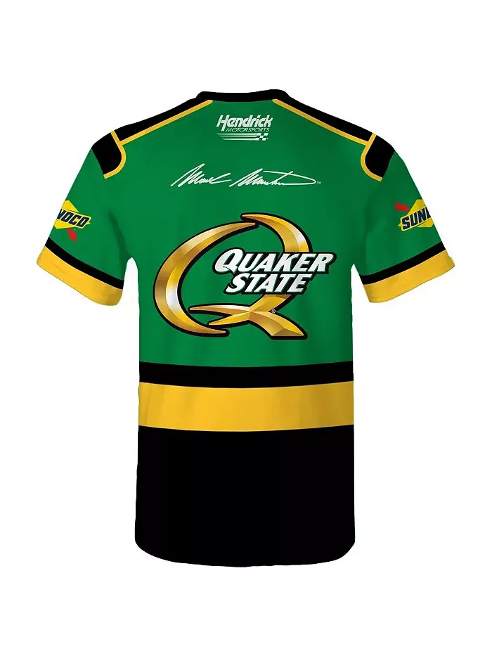 Мужская зеленая футболка Mark Martin Quaker State Legend Uniform Hendrick Motorsports Team — изображение 2 из 3