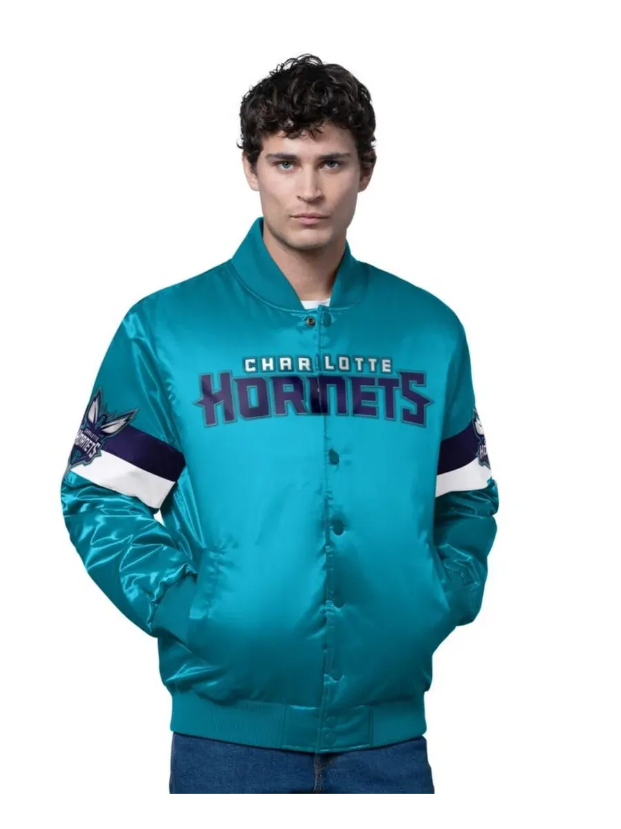Куртка-ветровка сатиновая Varsity с принтом Charlotte Hornets Starter