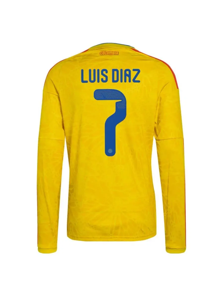 Футболка с длинным рукавом Luis Diaz Yellow Colombia National Team 2026 Home Replica Long Sleeve — изображение 2 из 3, желтый