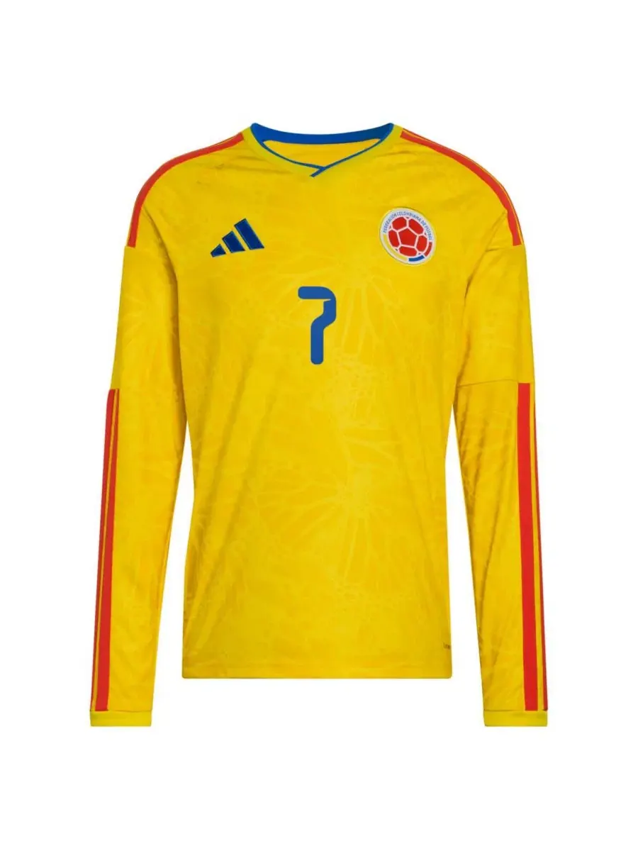 Футболка с длинным рукавом Luis Diaz Yellow Colombia National Team 2026 Home Replica Long Sleeve — изображение 3 из 3, желтый
